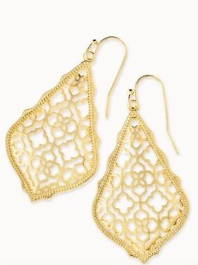 NEW KENDRA SCOTT Addie Gold Filigree Drop Earrings
